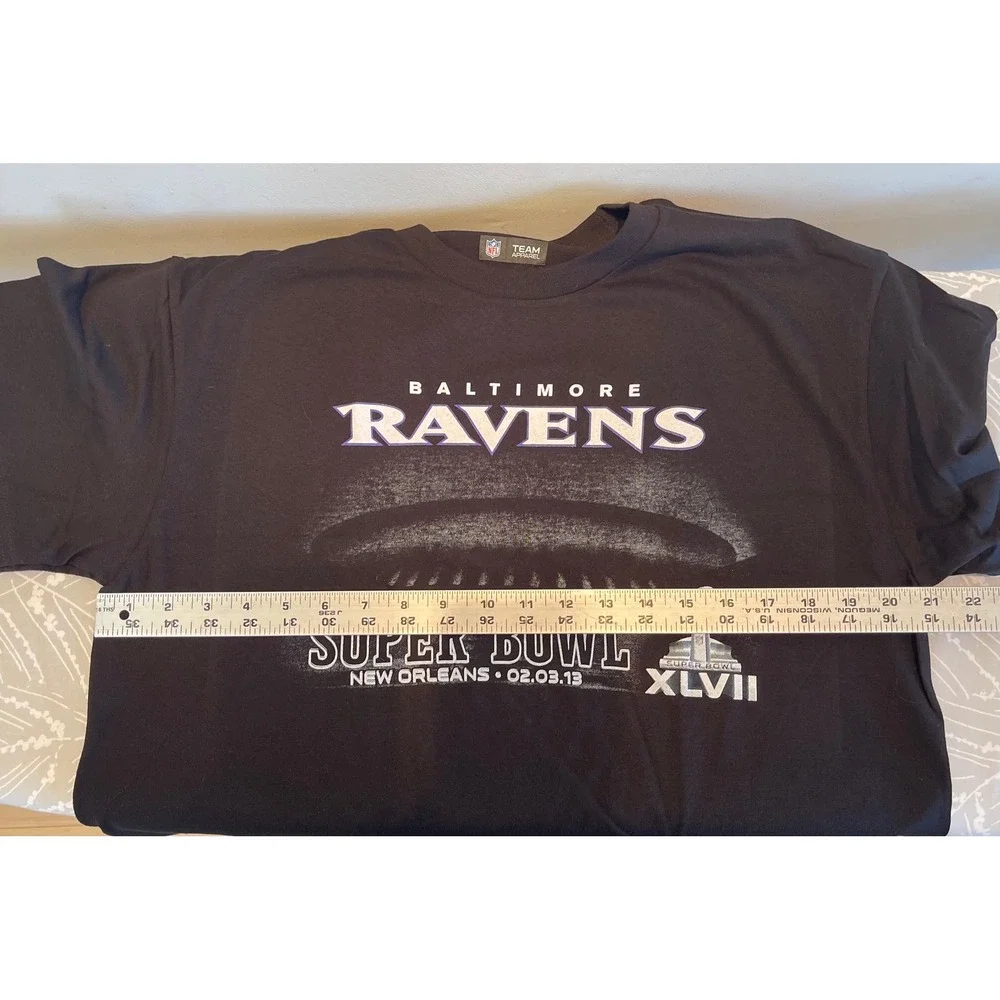NFL Baltimore Ravens Super Bowl XLVII Shirt Mens Large Black New Orleans 2013 - Picture 5 of 5
